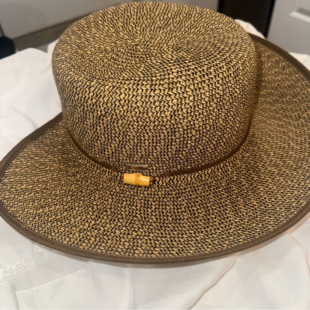 Sun Hat with Braided Band and Bamboo Accent